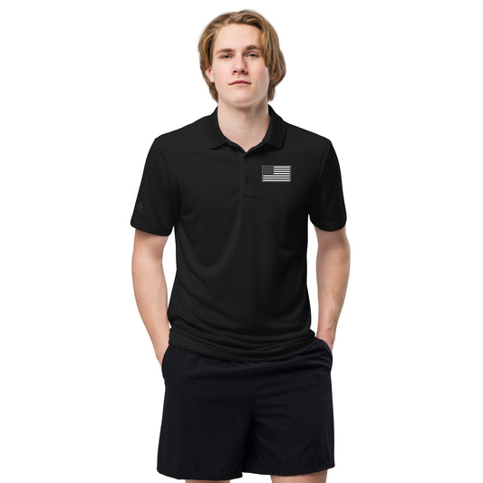 Black adidas Polo Shirt - Standard USA Flag