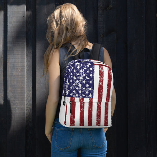 USA Flag Backpack with Front Pocket