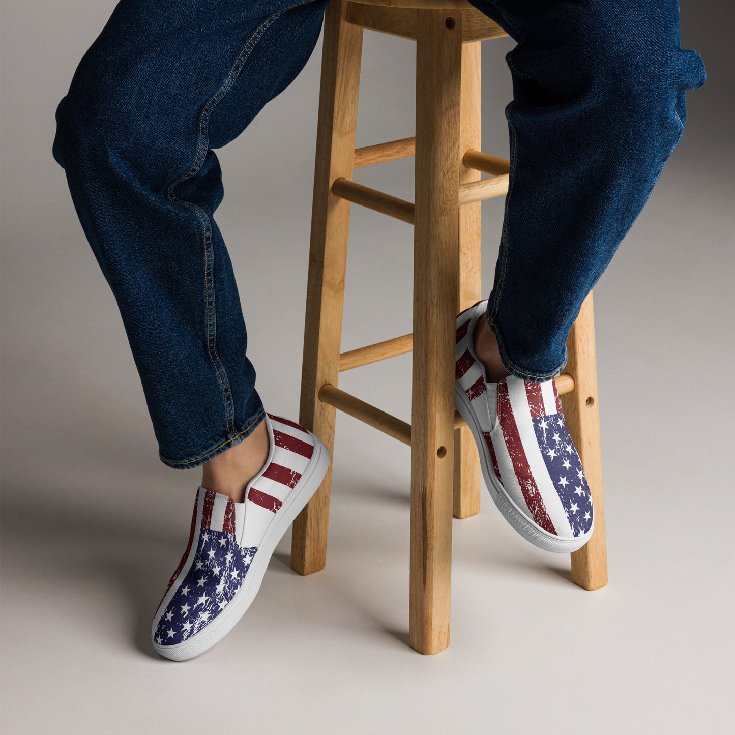 Men's USA Flag Slip-on Canvas Shoes