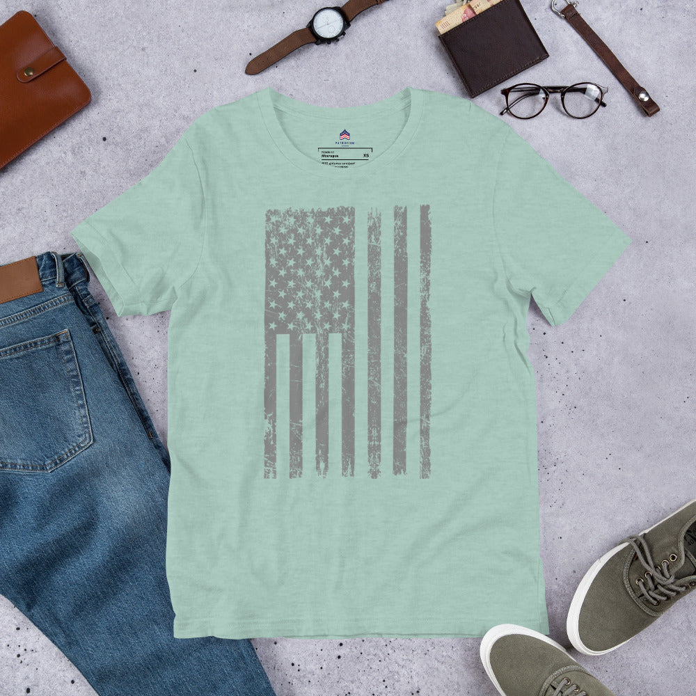 Gray USA Flag Light T-Shirt