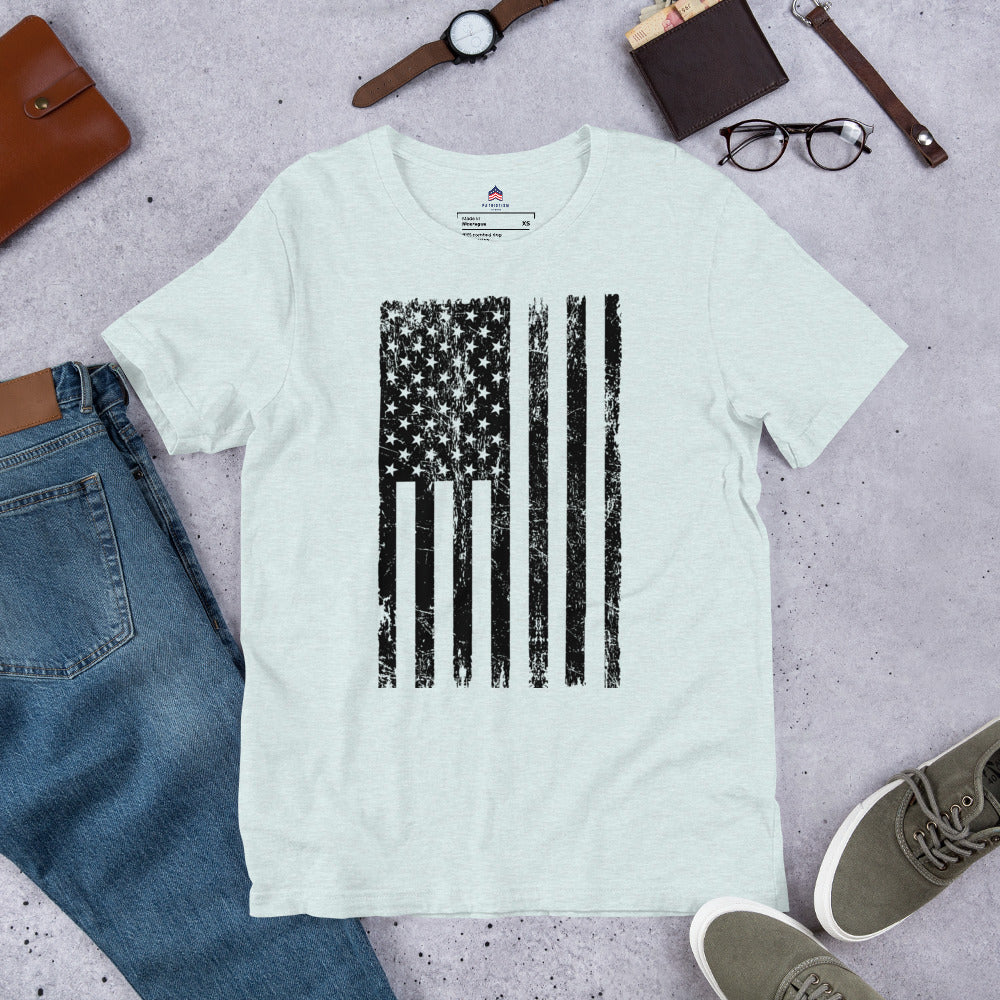 Black USA Flag Light T-Shirt