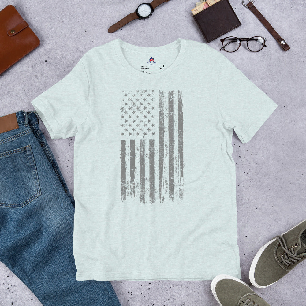 Gray Stars USA Flag Light T-Shirt