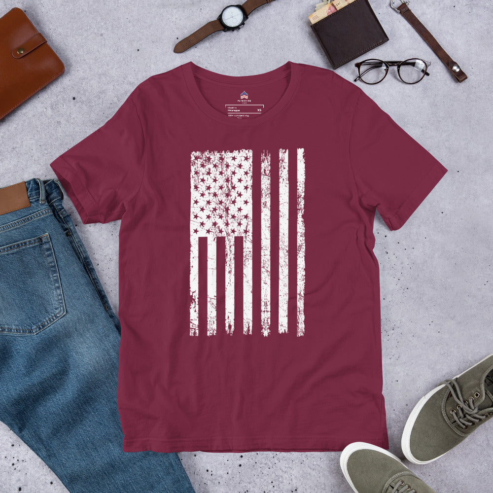 White USA Flag Dark T-Shirt