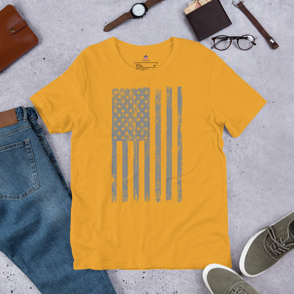 Gray USA Flag Light T-Shirt