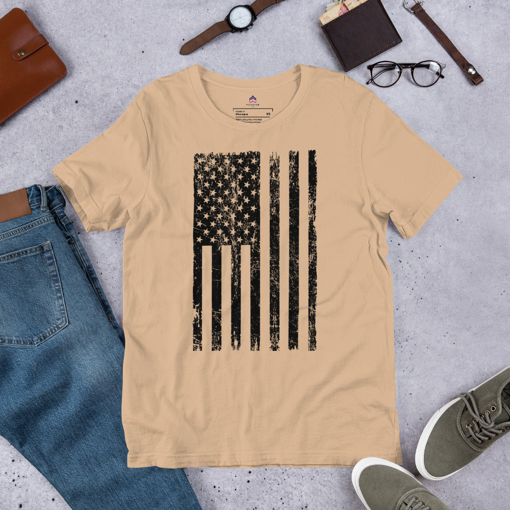 Black USA Flag Light T-Shirt