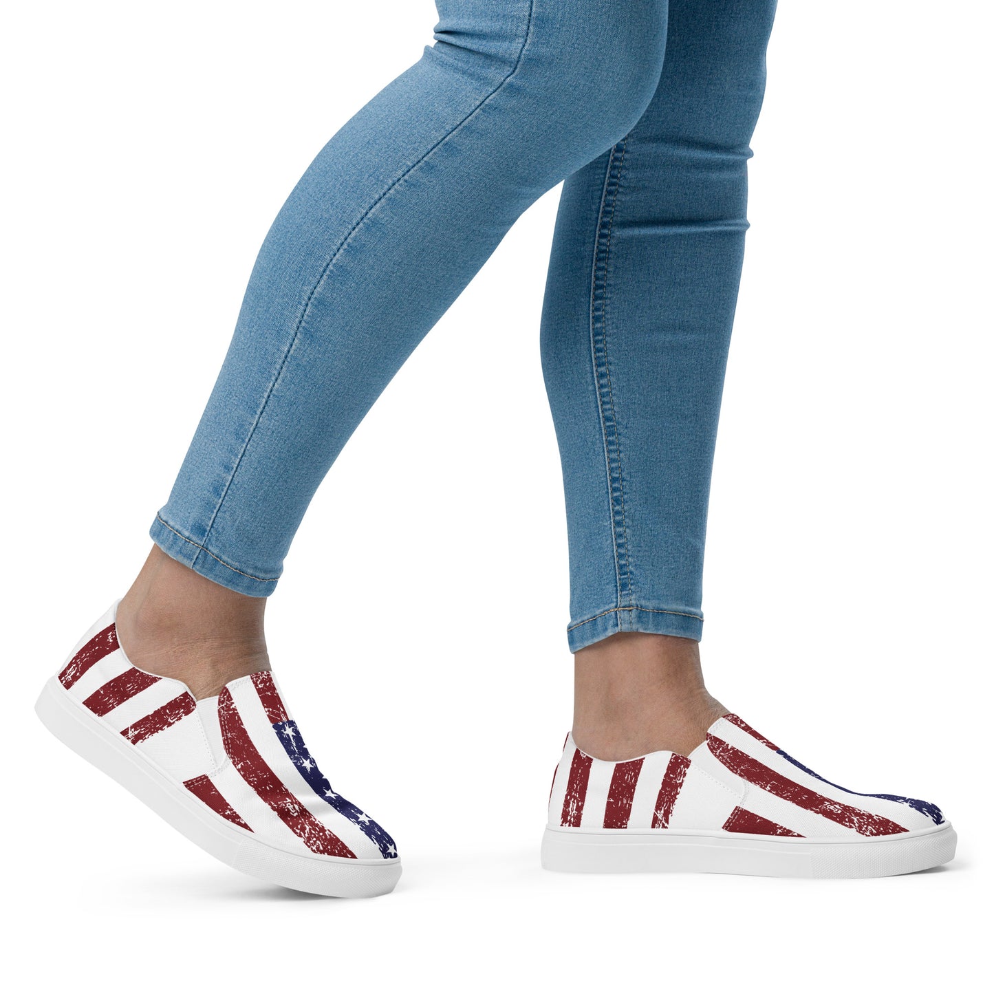 Women's USA Flag Slide-On Canvas Shoes