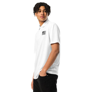 White adidas Polo Shirt - Black USA Flag