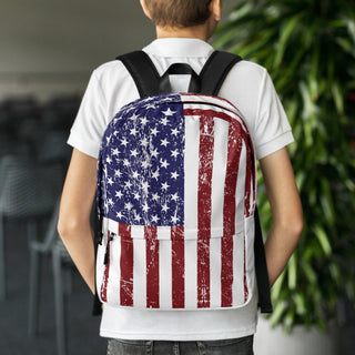 USA Flag Backpack with Front Pocket