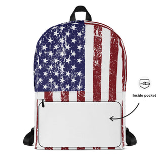 USA Flag Backpack with Front Pocket