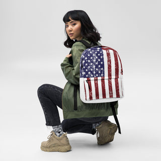 USA Flag Backpack with Front Pocket