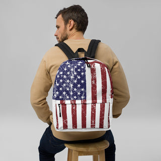 USA Flag Backpack with Front Pocket