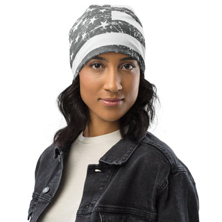 Gray USA Flag Beanie