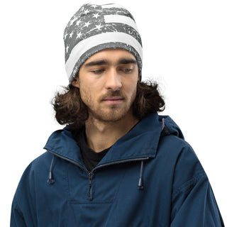 Gray USA Flag Beanie