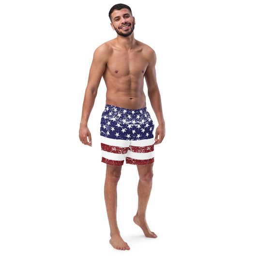 Men's USA Flag Swim Trunks