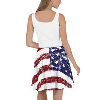 USA Flag Skater Dress w/ White Top