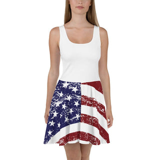 USA Flag Skater Dress w/ White Top