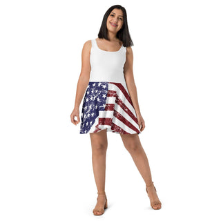 USA Flag Skater Dress w/ White Top