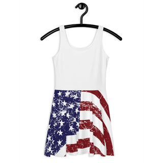 USA Flag Skater Dress w/ White Top