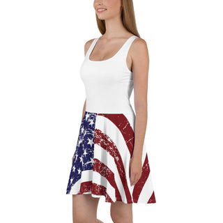 USA Flag Skater Dress w/ White Top