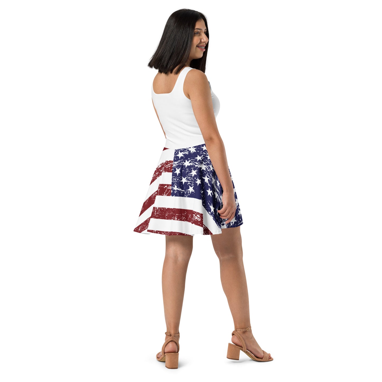 USA Flag Skater Dress w/ White Top