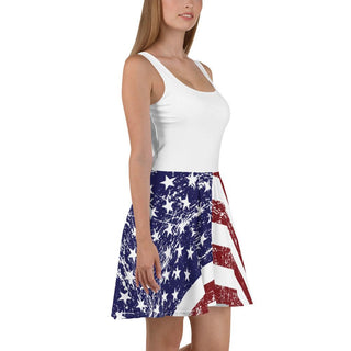 USA Flag Skater Dress w/ White Top